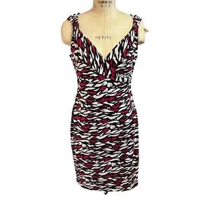 Diane Von Furstenberg 10 sleeveless red black dress